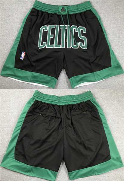 Mens Boston Celtics Black Shorts (Run Small)->nba shorts->NBA Jersey